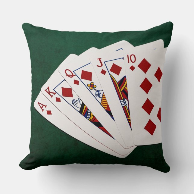 Coussin Poker Hands - Brosse Royale - Costume Diamants (Recto)