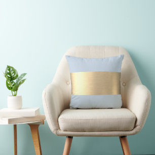 Coussin Polar Sky Blue Gold Foil Rustique Faux