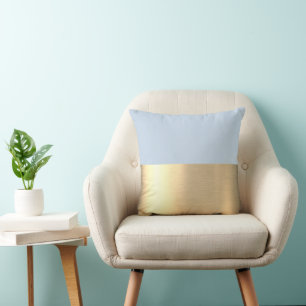 Coussin Polar Sky Blue Gold Foil Rustique Faux