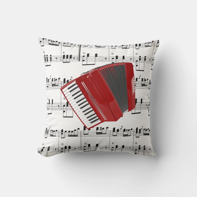 Coussin Polka...accordéon rouge (Recto)