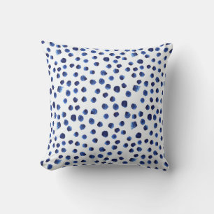 Coussin Polka Bleue : Aquarelle Point sans joint.