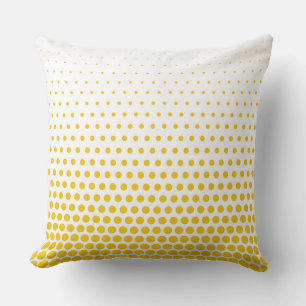 Coussin Polka de citron profond Point blanc moderne