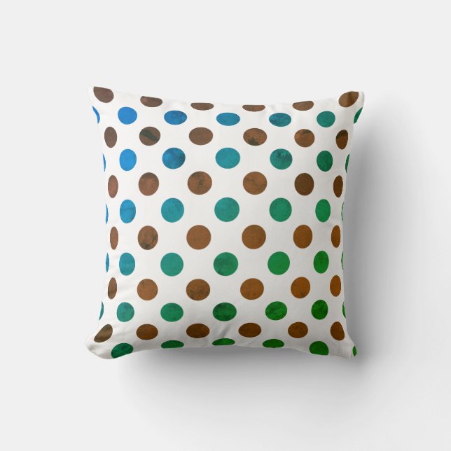 Coussin Polka Dot bleu et vert (Recto)