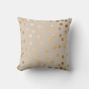 Coussin Polka Dot de Parties scintillant beige et 