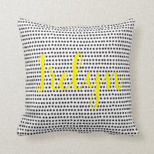 Coussin Polka noir et blanc avec nom