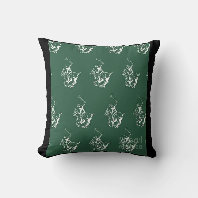 Coussin Polo Horse Ride Sport Jockey Motif équestre (Recto)