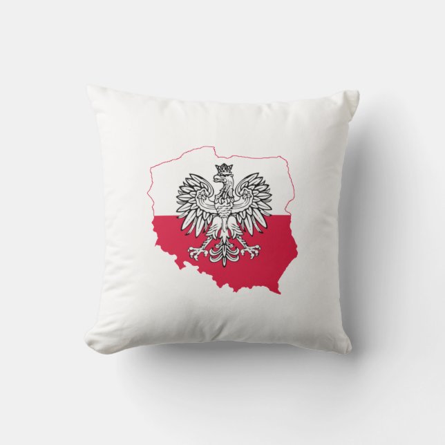 Coussin polonais de drapeau de carte (Recto)