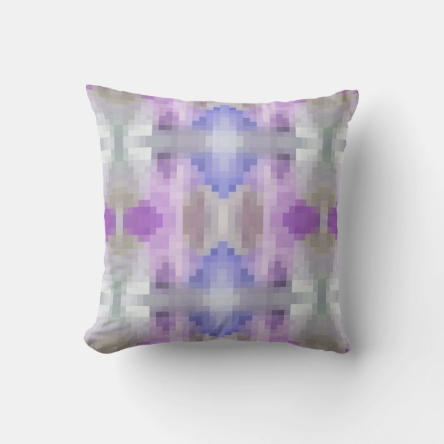 Coussin Polygonal géométrique violet violet bleu pixel car (Recto)