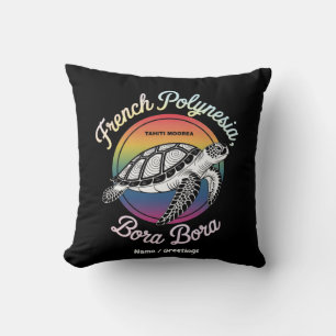 Coussin Polynésie française Bora Bora Moorea Tahiti Turtle