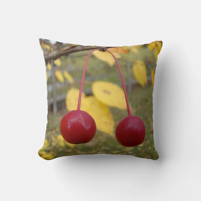 Coussin Pommes de crabe rouge vif (Recto)