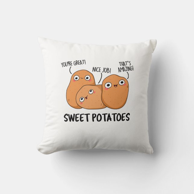Coussin Pommes de terre douces amusant jeu de nourriture (Recto)