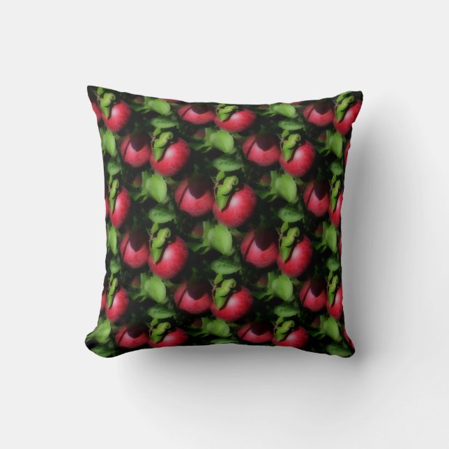 Coussin Pommes McIntosh Sur Le Motif De La Nature De L'Arb (Recto)