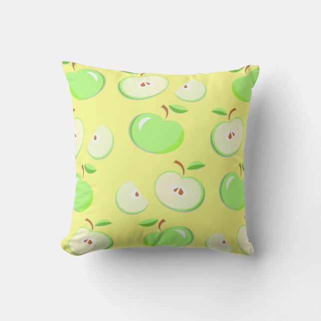 Coussin Pommes motif vectoriel vert (Recto)