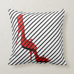 Coussin Pompes pailletées rouges chics modernes de talons