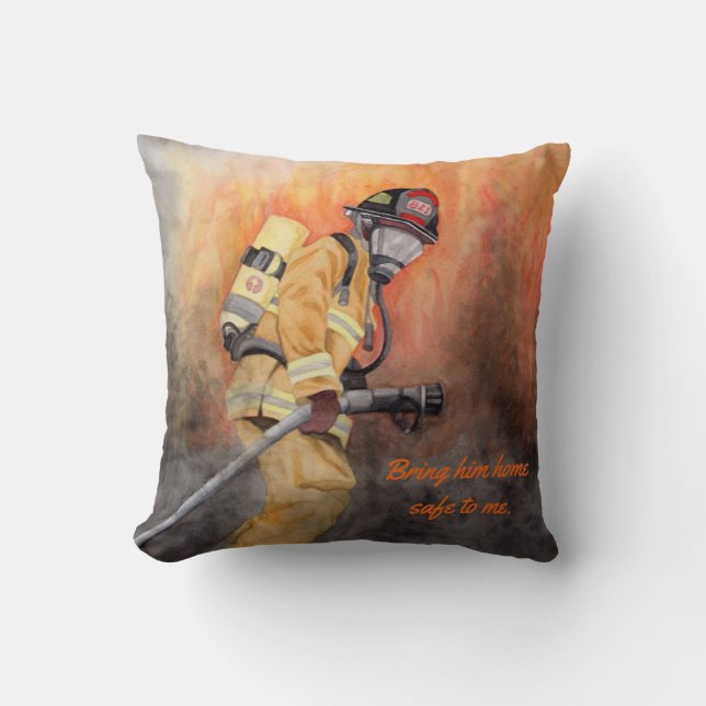 Coussin Pompier Ramenez-Le À La Maison Écran Lecteur De Te (Recto)