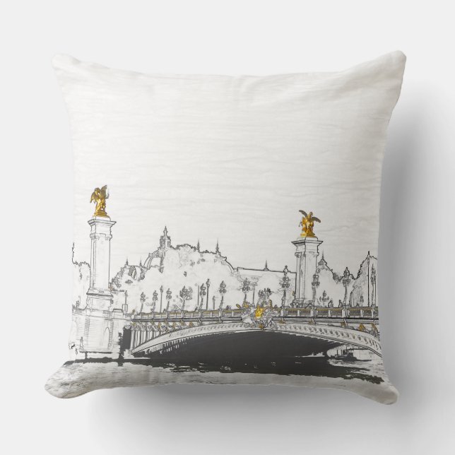 Coussin Pont Alexandre III sur la Seine - Paris France (Recto)