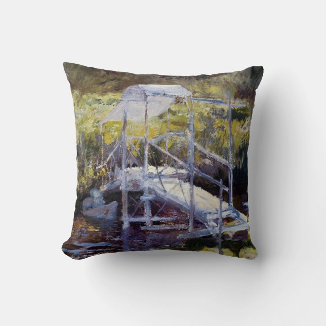 Coussin Pont blanc par John Twachtman (Recto)