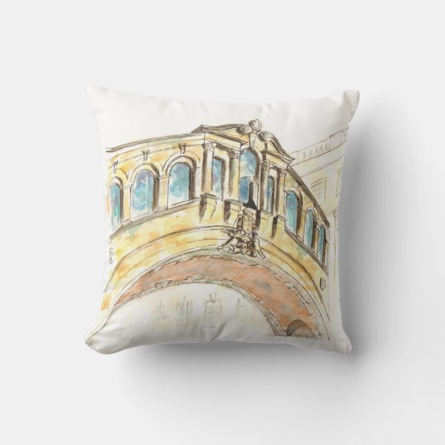 Coussin Pont du dessin pour aquarelle de soupirs (Recto)
