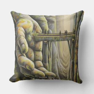 Coussin Pont main en pierre mignon Imaginaire