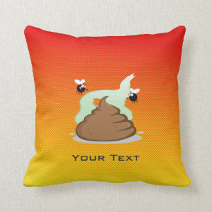 Coussin Poo Stinky jaune-orange