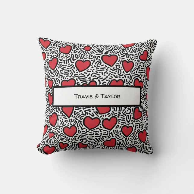Coussin Pop Art Heart Motif (Recto)