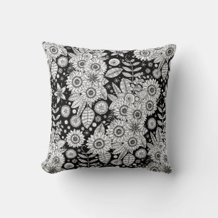 Coussin pop mono marguerite