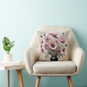 Coussin Pop Rose Impasto Art