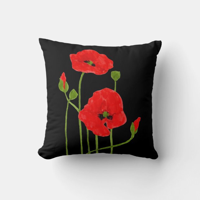 Coussin Poppies rouges (Recto)