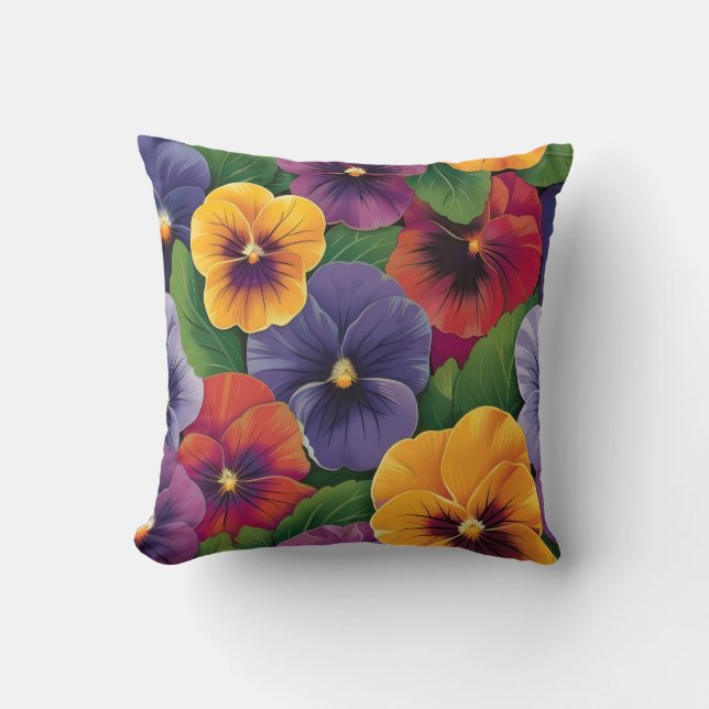 Coussin Poppy design throw cushion (Recto)