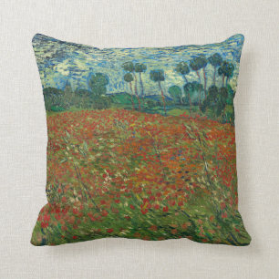 Coussin Poppy field by Vincent van Gogh Fine Art