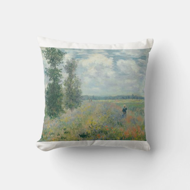 Coussin Poppy Fields near Argenteuil by Claude Monet (Recto)