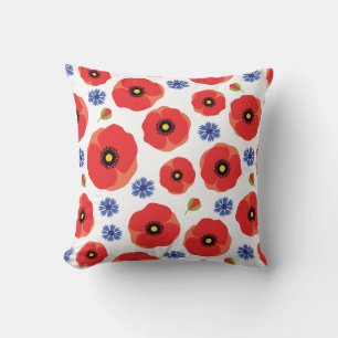 Coussin Poppys Et Cornflowers Motif