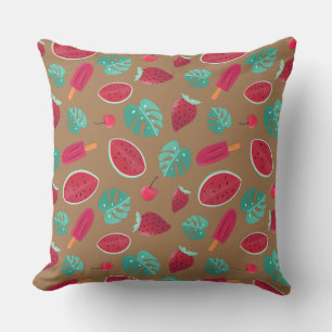 Coussin Popsicle, cerise, fraise et pastèque