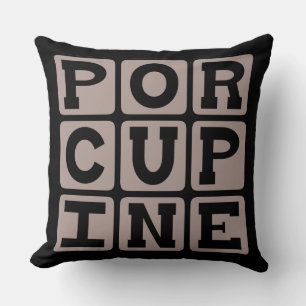 Coussin Porc-épic, rongeur à piquants aigus