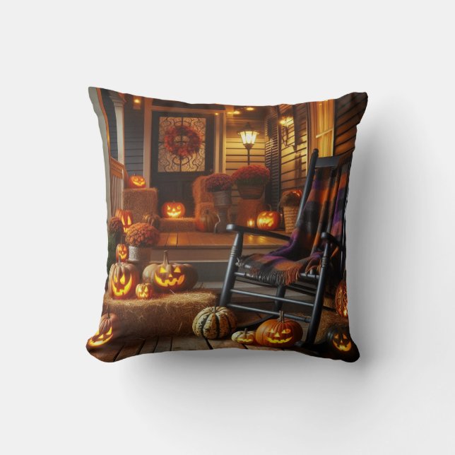 Coussin Porche d'Halloween et Black Rocker (Recto)
