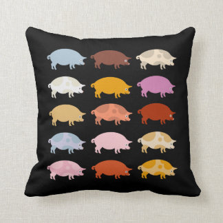 Coussin Porcs colorés krouik-krouik mignons dans le noir