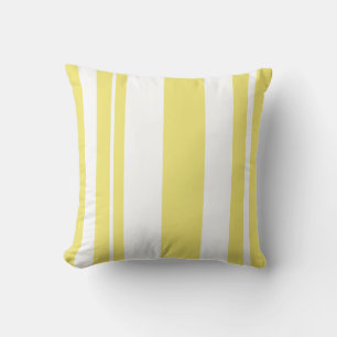 Coussin Poreiller à lancer rayé blanc et jaune
