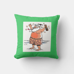 Coussin Poreiller vert carré Drunk Père Noël