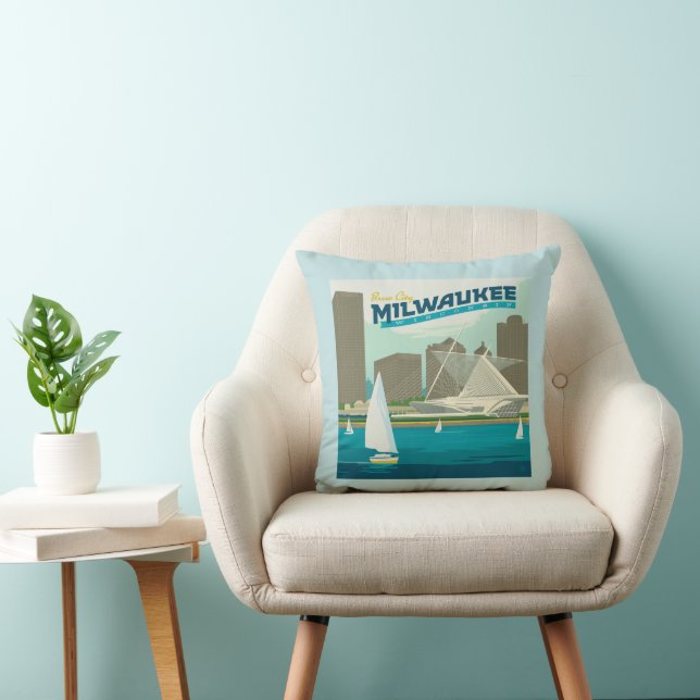 Coussin Port de Milwaukee Wisconsin | Ville de Brew (Chaise)