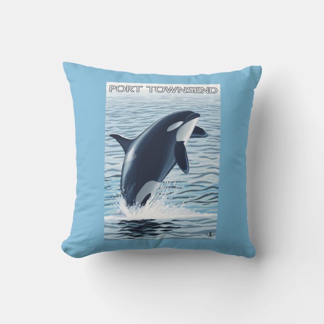 Coussin Port Townsend, sauter de WashingtonOrca (Recto)