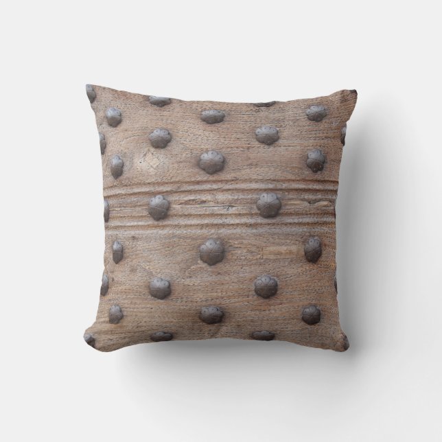 Coussin Porte médiévale cloutée de château (Recto)
