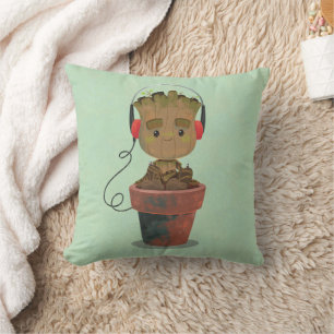 Coussin Porter un casque Groot