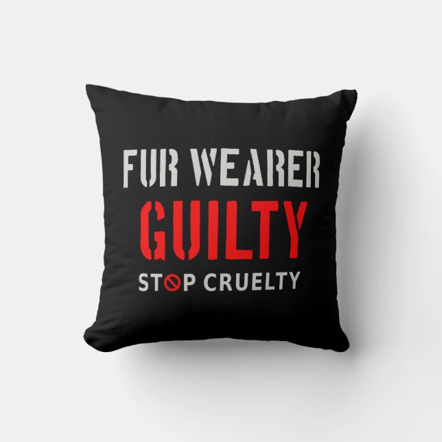 Coussin Porteur de fourrure coupable (Recto)