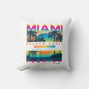 Coussin Portez des t-shirts Miami Florida Miami Colorful S