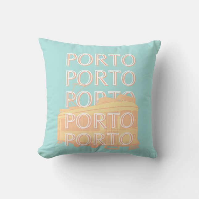 Coussin Porto Travel Art, Portugal Travel Art, Pastel (Recto)