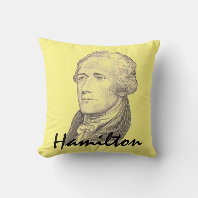 Coussin Portrait d'Alexander Hamilton (Recto)