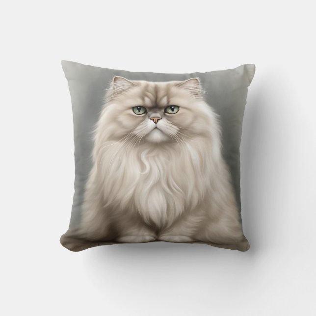 Coussin Portrait de beauté du chat perse (Recto)