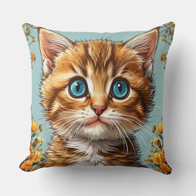 Coussin Portrait de chaton mignon (Recto)
