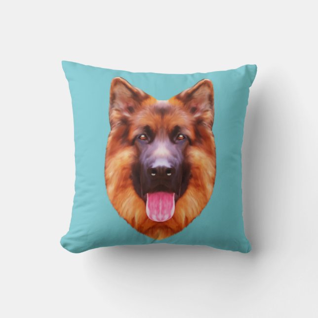 Coussin Portrait de chien berger allemand (Recto)
