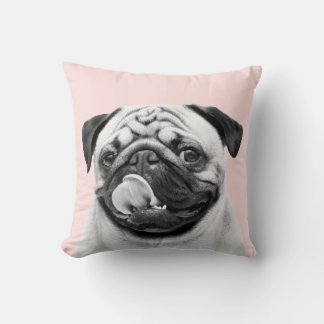 Coussin Portrait de compagnie minimaliste B & N Rose